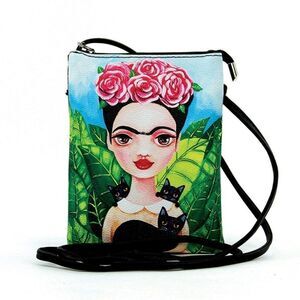 Frida with Black Cats Crossbody Bag